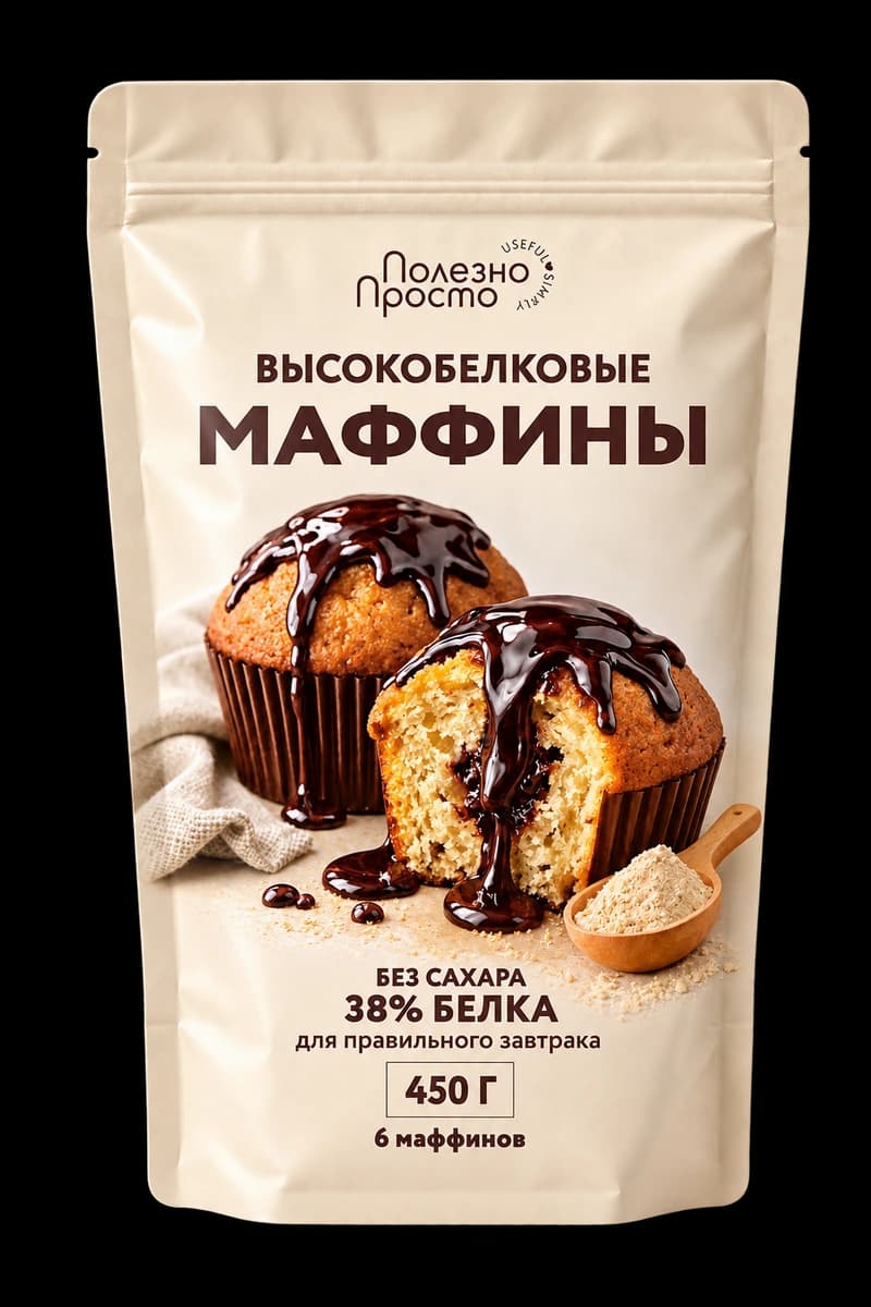 Высокобелковые маффины Полезно Просто, 450 г