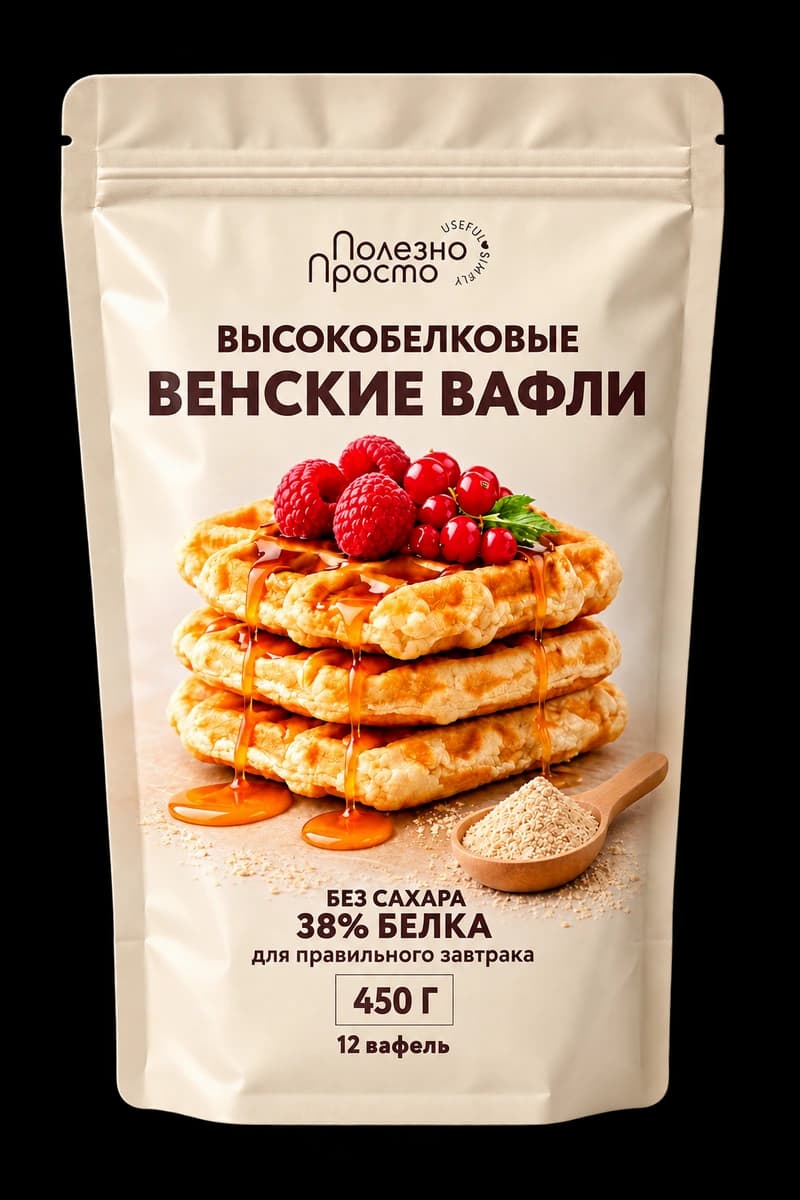 Высокобелковые венские вафли Полезно Просто, 450 г