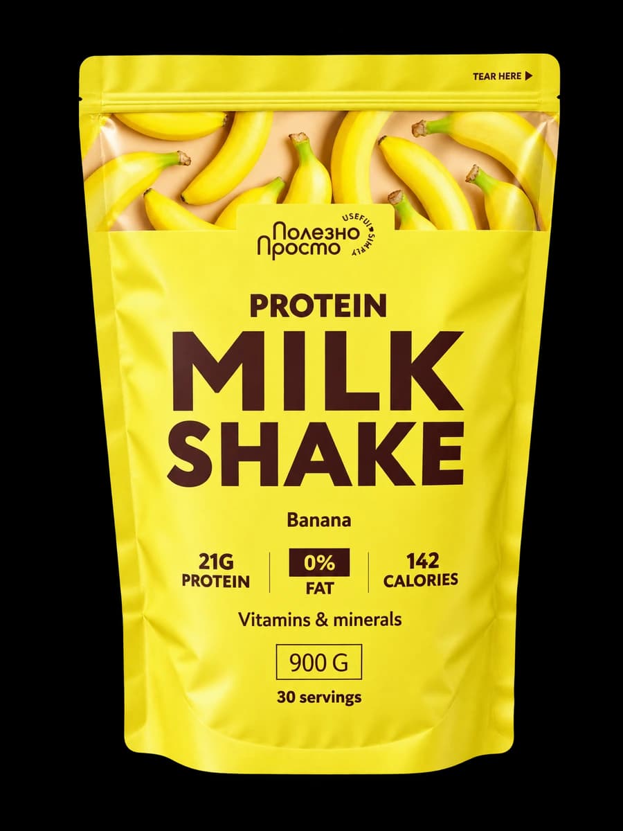 Protein Milk Shake Полезно Просто, вкус банан, 900 г