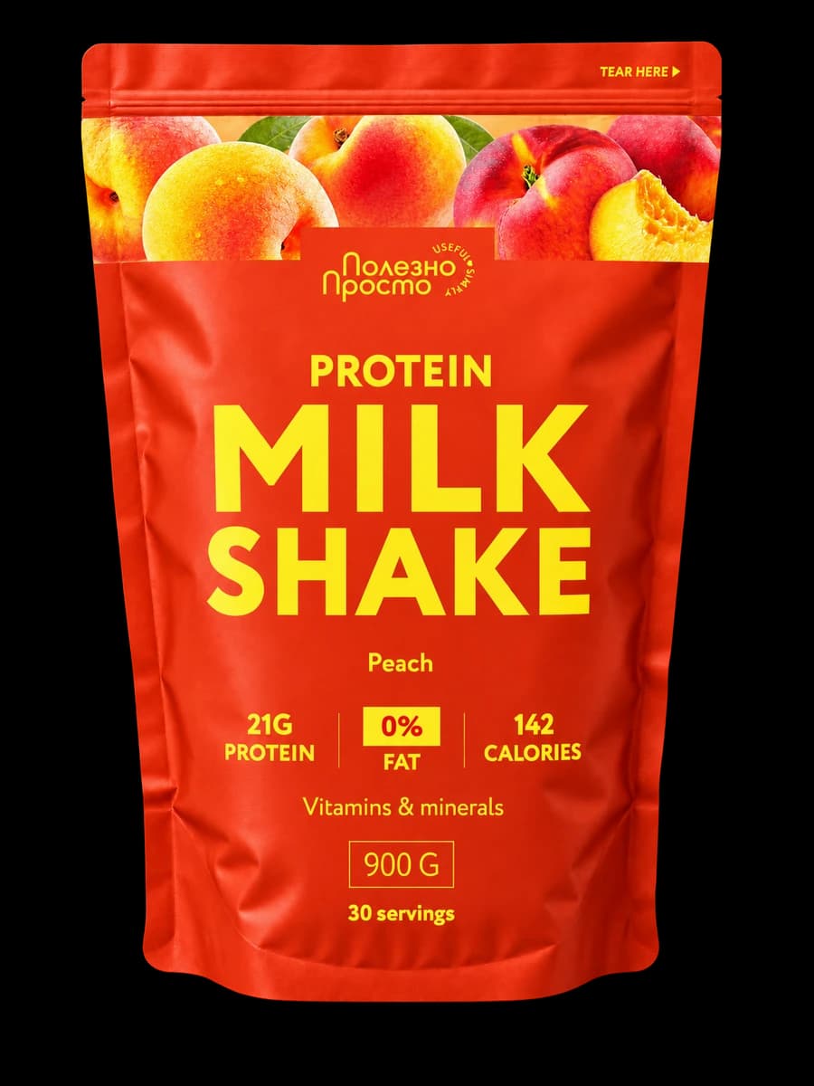 Protein Milk Shake Полезно Просто, вкус персик, 900 г
